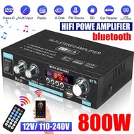 AK35 800W Bluetooth 5.0 Audio Power Amplifier 2 Channel Stereo Receiver with Remote Control