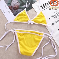 GLENES Bikini Sets Simple Fashion Biquini Cosplay Solid Color Female Swimwear
