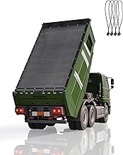 Heavy Duty 6' x 8' Dump Trailer Tarp by FoundGo Mesh Tarp with Grommets, Air-Flow System, 4 Elastic 