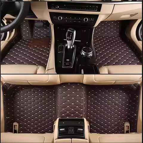 Custom All-Weather Protection Artificial Leather Diamond Floor Mat For BMW 5 GT F07 2014~2017 Waterp