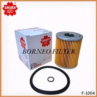 F-1004 Sakura Fuel Filter Specifications : - Model: Element - H 1 (mm) : 90 - H 2 (mm) : 90 - OD 1 (