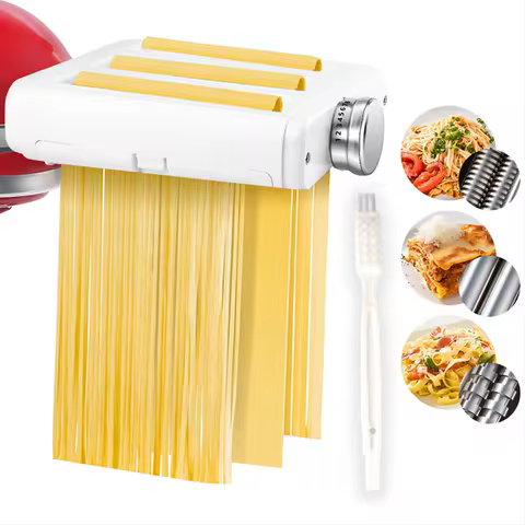 3-in-1 Pasta Maker Attachment for Kitchen Aid Stand Mixers, Includes Pasta Roller, Spaghetti & Fettu