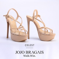 Jojo Bragais Celest Nude Glossy 5.5-Inch High Heels | Pageant Heels | Platform Heels