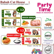 1 BOX 12 CANS 185 GR WET FOOD PARTY TIME WET FOOD for Cats and Dogs AFL