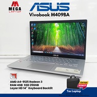 ASUS Vivobook M409BA A4 9125 SSD 256GB Backlit | Laptop Second Murah Garansi