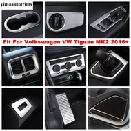 Handle Bowl Speaker Water Cup Holder Cover Trim Stainless Steel Interior For Volkswagen VW Tiguan MK