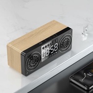 全城熱賣 - A10 低音炮木質時鐘藍牙5.0音箱，支持TF卡&U盤播放&FM收音機（黃色）