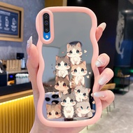 Casing For Samsung A50 A50s A30s Case Casing Cat Pattern Layered Music Kesing hp Cesing Macaron Mirr
