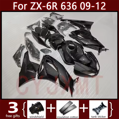 Carbon Fibre Fairing Kit for Kawasaki ZX6R 636 2009 2010 2011 2012 Full Body ABS Motorcycle Fairings