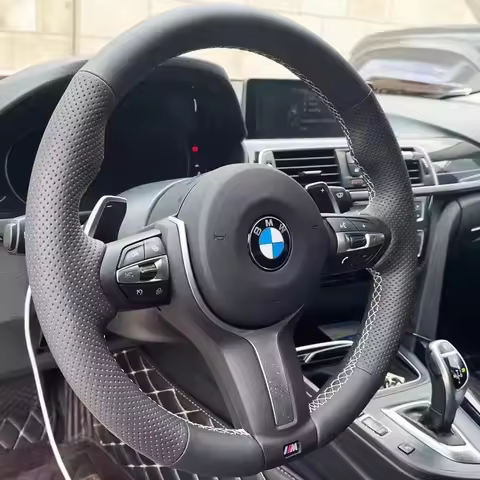 DIY Microfiber Leather Car Steering Wheel Cover For BMW M Sport F06 F10 F15 F16 F20 F21 F25 F30 F32g