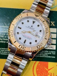 🌈🌈新返貨啦🌈🌈💳連出世卡💳💛🤍Vintage Rolex Yacht-Master 16623🤍💛原裝白色面💛連原裝Rolex金鋼板帶💜KCB1699（旺角洗衣街店）