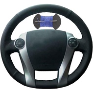 Sarung Stereng Kulit Kereta Jahitan Penutup Stereng Sesuai untuk Toyota Prius 30(XW30) 2009-2017 Aqu