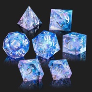 DND Dice Set Resin Sharp Edge Dice Set Handmade 7pcs Polyhedral Dice Set DND RPG MTG Role Playing Ga