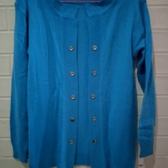 cardigan rajut biru bukan tosca