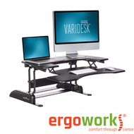 ERGOWORKS VARIDESK EVD45007 Cube Corner 36 With Air, Lift Piston, Sit-Stand Monitor Stand, Maximise Cubicle Corner or L-Shaped Desk, 1 Years Warranty Against Manufacturing Defects Included, Home Office Ergonomic Desk, Workspace Furniture