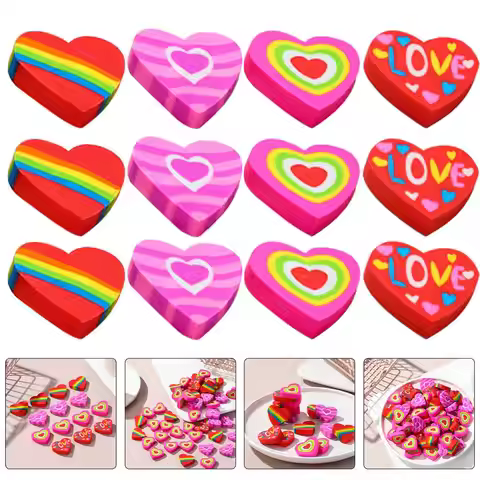 48Pcs Premium Heart Shaped Erasers Eco Friendly Mini Erasers For School Supplies Bulk Small Rubber E