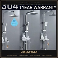 Instant Heater Rain Shower Stainless Silver Shower Set Bathroom Home RainFall Shower Full Set with S