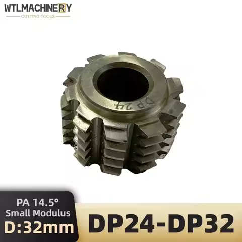 HSS6542 PA14.5° Small Modulus Gear Hobs Hobbing Cutters OD:32mm ID:13mm DP Series DP24 DP32