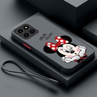 Honor X8b X7b X8a 5G X7a X6a Cute Minnie Case Candy Color Casing Transparent Matte Bumper Back Cover