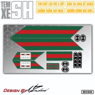 Tem Chế Dán Xe SH Mẫu Guccii | SH40 | Decal Rời Dán Xe SH Đen Đỏ Trắng Chống Nước Bền Màu - Azdecal