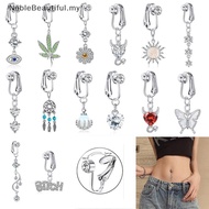 [NobleBeautiful] 1Pc Fake Belly Button Ring Fake Clip On Belly Piercing Non Piercing Navel Ring [MY]