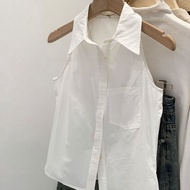 High Quality Korean Women's Blue Fashion Strapless Sleeveless Shirt Tight Shirt