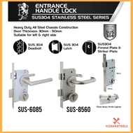 JTC 6085SS SUS304 Stainless Steel Mortise Lever Lockset Heavy Duty Lock Fire Rate Door Locks Mortise