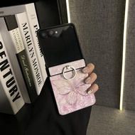 Cute Pink Butterfly Case With Portable Ring for Samsung Galaxy Z Flip 7 6 Z Flip6 ZFlip 5 Zflip6 Zfl