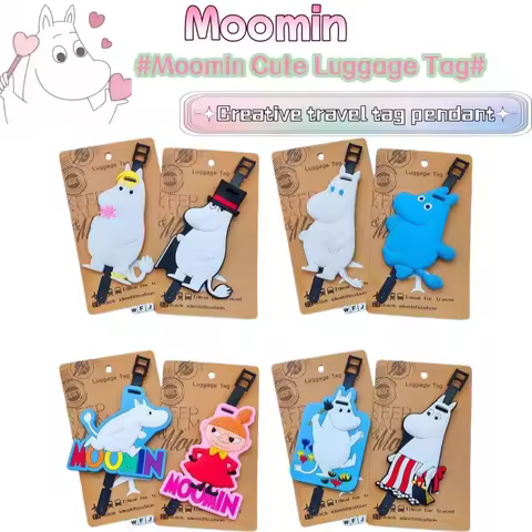 Cartoon Anime Little Chubby Moomin Boarding Pass Moomin Family Luggage Tag Suitcase Tag Creative Tra