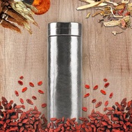 Ti-living 純鈦抗菌真空保溫-養身輕巧杯-沁雪銀 300ml