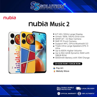 Nubia Music 2  8(4GB + 4GB Extended  RAM + 128GB ROM) 6.7 HD+ 120Hz Large Display I 50MP Camera I Ba