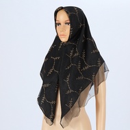 Hot Drilling Middle East Head Scarf Arabian Ladies Head Scarf Ethnic Style Solid Color Head Scarf Re
