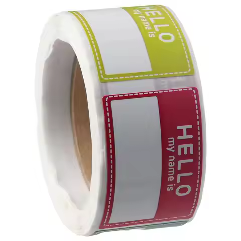 Multi Purpose Hello My Name is Name Tag Blank Self-Adhesive Name Stickers 8 Colors 200 Pcs Name Labe