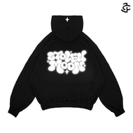 JICO - Unisex Oversize DOUBLE ZIP Boxy Hoodie Sweater with Light-Up Screen Printing, STLEN MOON