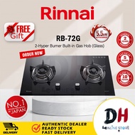 RINNAI RB-72G BUILT IN 2 HYPER BURNER GAS HOB / COOKING GAS HOB