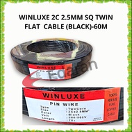 WINLUXE/HKW 2C 2.5MM SQ TWIN FLAT  CABLE (BLACK)-60M
