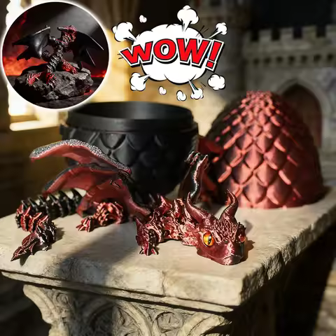 3D Printed Dragon Pterosaur Egg, Gift for Boys, Cool 3D Printer Articulated Dragon for Boys Teen, An