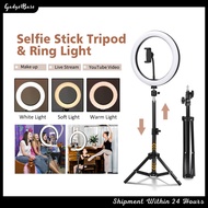 【10 Inches】26CM 3D LED Selfie Ring Light Live Streaming Light with 2.1M Tripod and Mobile Phone Stan