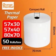 50 Rolls 57x30mm 57x40mm 80x70mm Foodpanda POS Thermal Paper for Thermal Receipt Printer