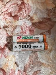 全新兩顆一起賣99元 NEXcell 耐能 高容量 鎳氫環保充電電池AAA 4號Ni-MH 1000mAh