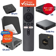 This remote control is compatible with Android players including X99 PRO Q5 PLUS, tx10 pro, TV98 Pro