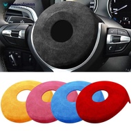 NANASALONNN Car Steering Wheel Center Airbag Cover Trim Suede Sticker Interior Accessories For BMW F