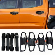 Xuming สำหรับขอบฝาครอบที่จับประตูรถลายคาร์บอนไฟเบอร์ Mitsubishi TRITON 2024ของตกแต่งมือจับประตูด้านน