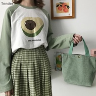 [MissPumpkin] Lunch Bag Corduroy Canvas Lunch Box Picnic Tote Cotton Cloth Small Handbag [Preferred]