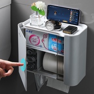 Chart Drum Storage Rack Toilet Toilet Paper Household Waterproof Wall-Mounted Tissue Box Punch-Free 