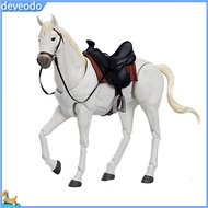 deveodo Figurine Battle Steed Statue 1/12 Scale Movable Joints White Brown Horse Model Perfect Deskt