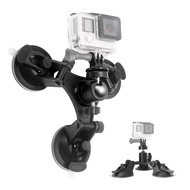 Car Mount Holder for GoPro Sony DJI OSMO Action Camera Triple Suction Cup Stand