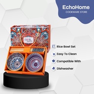 EchoHome Bohemian Style Rice Bowl Porcelain Bowl Ceramic Bowl Mangkuk Keramik Soup Bowl Doorgift Wed