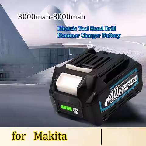 8000mah 21700 18650 Suitable for Makita 40V Lithium Battery Electric Tool Hand Drill Hammer Charger 