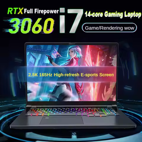 Oushedi i9-12900H Gaming Book, 16-inch Laptop, Narrow Bezel IPS 2.5K Ultra HD Screen, NVIDIA RTX3060